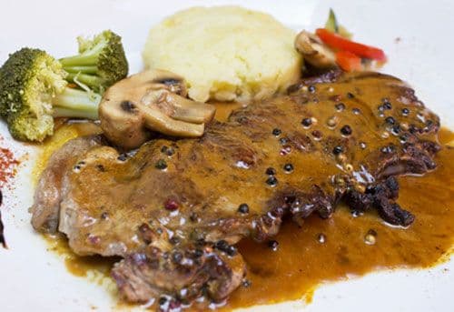 Entrecôte sauce au poivre sans alcool